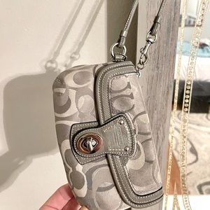 Classic Coach legacy wristlet bag